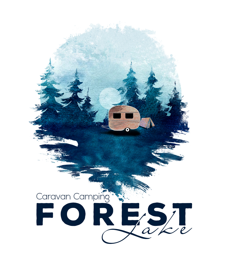 Forest Lake Caravan Camping Logo Çalışması